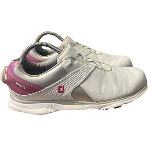 FootJoy Pro SL Womens Golf Shoes 98119 White Pink/Silver Spikeless BOA LACE 9 M